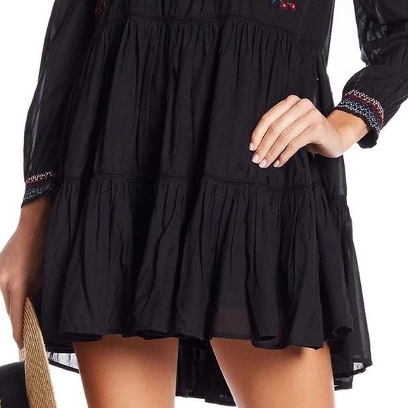 Free People Sunbeams Floral Embroidered Off The Shoulder Mini Dress NWT! Sz S - Picture 7 of 10